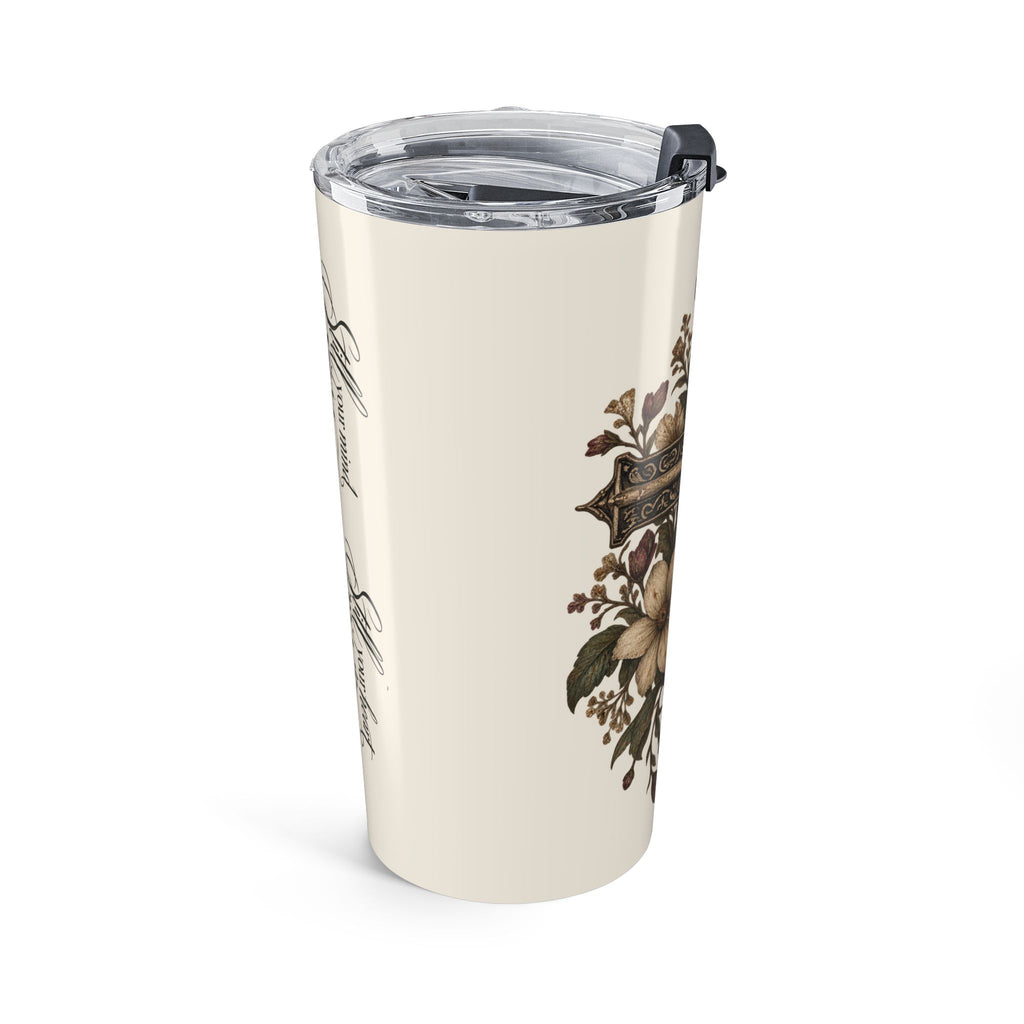 20oz Floral Cross Tumbler — Faith Scripture Travel Mug — view 5