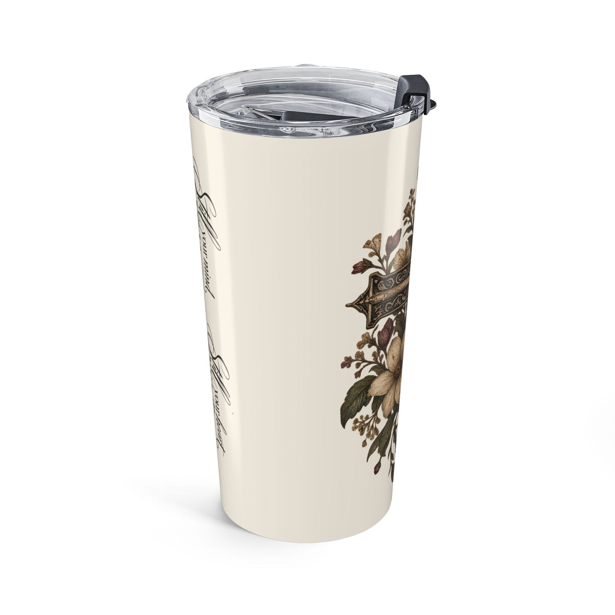 20oz Floral Cross Tumbler — Faith Scripture Travel Mug — view 5