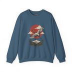 Traditional Tattoo-Style Crane Illustration Sweatshirt | Vintage Flash, Limited Palette — view 8