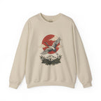 Traditional Tattoo-Style Crane Illustration Sweatshirt | Vintage Flash, Limited Palette — view 4
