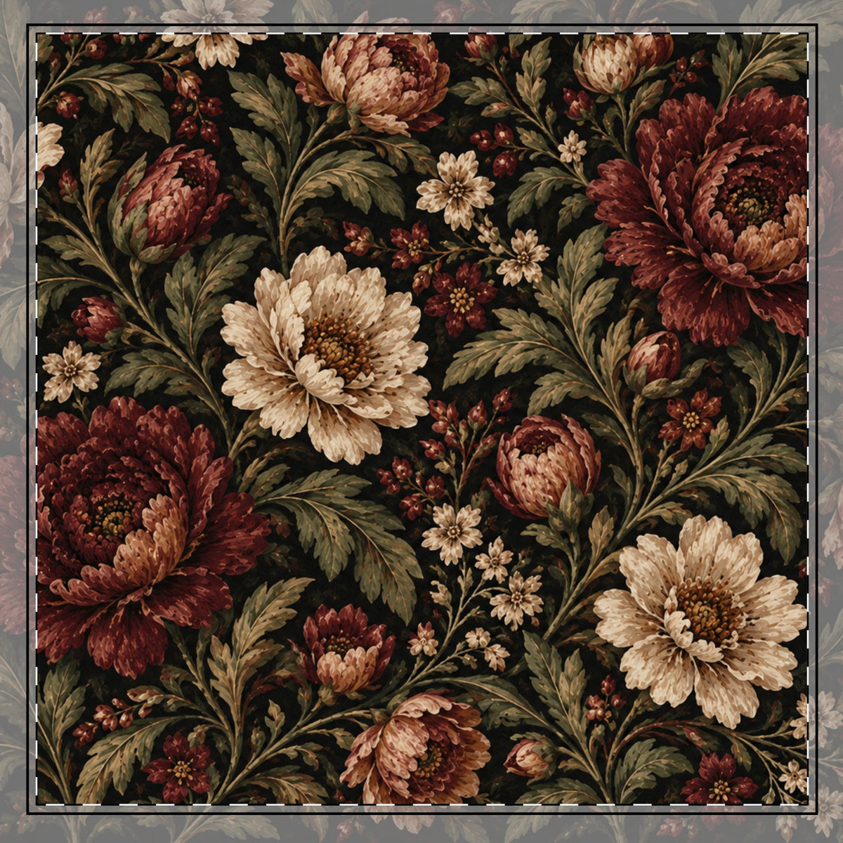 Fall Midnight Garden Collection Napkin| Twill Linen