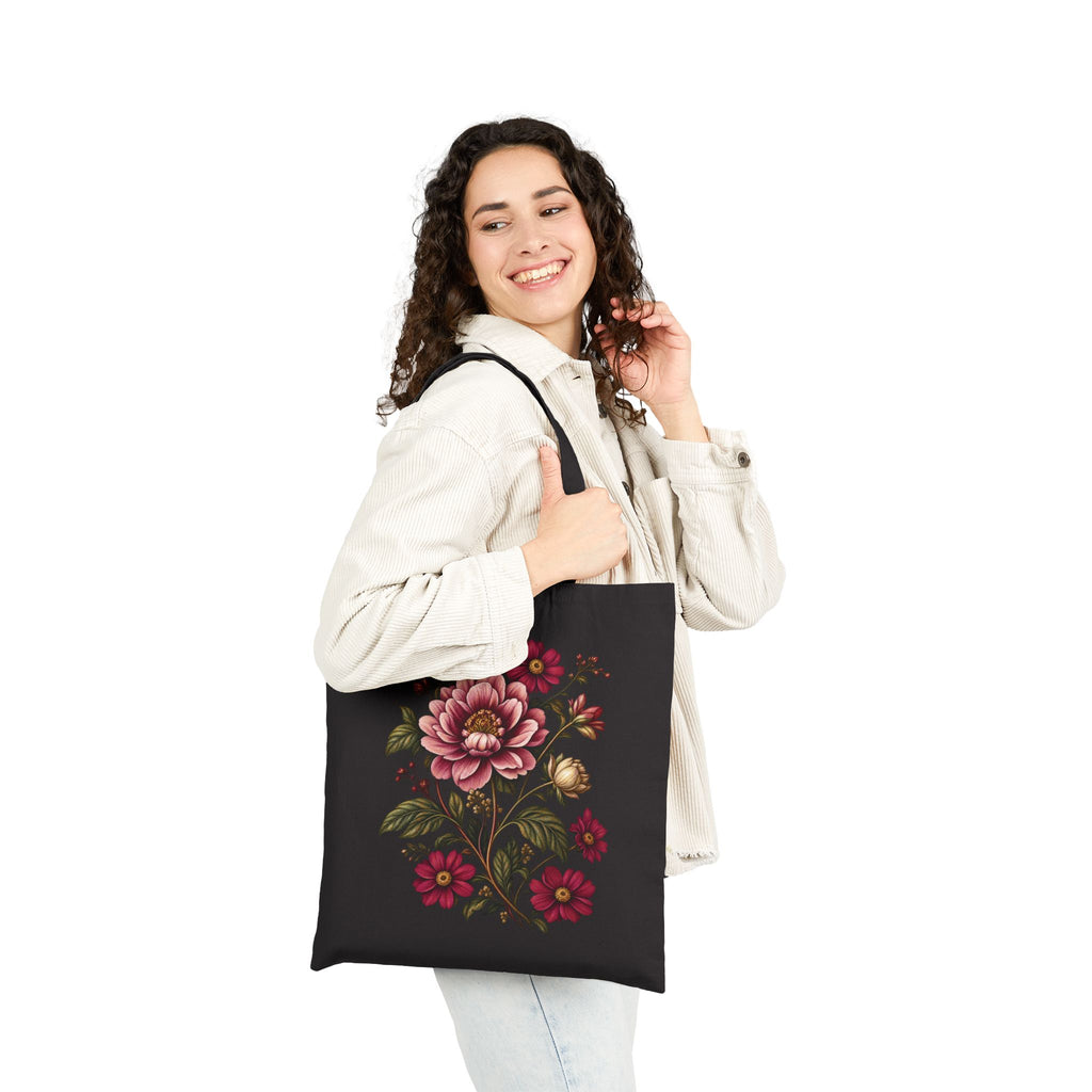Victorian No. 003 – Vintage Floral Tote Bag | Botanical Cotton Canvas Shopper — view 16