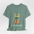 Feed Your Curiosity retro cassette tape graphic T-shirt — product view 7