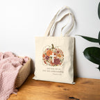 In Him I Trust Pumpkin Floral Cross Tote | Christian Autumn, Fall Faith — view 5