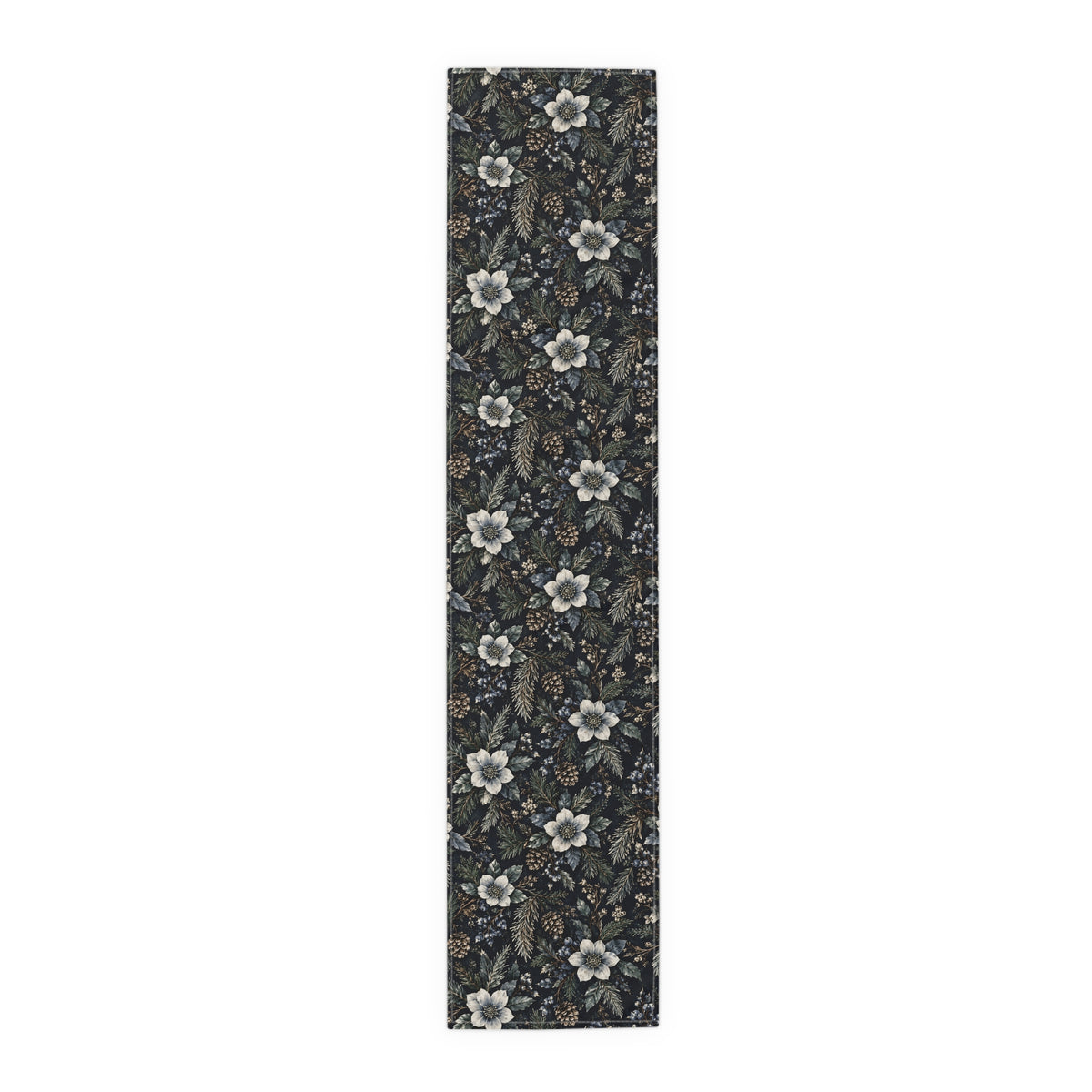 Midnight Winter Garden Cotton Twill Table Runner | The Winter House Collection