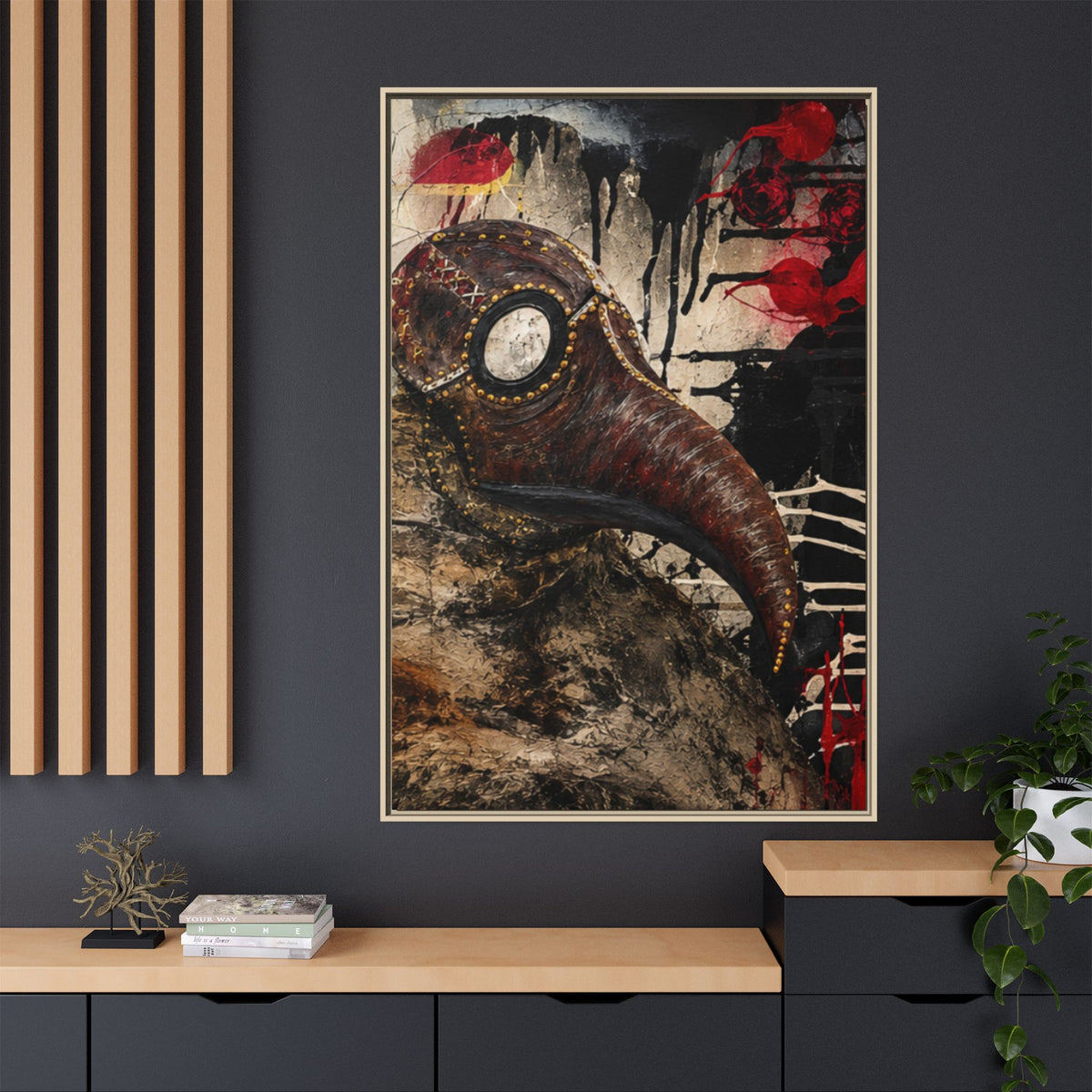 Odd Co. Beauty is Decay – Plague Doctor Framed Canvas | Gothic Dark Wall Art — view 28