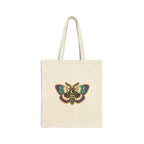 Mothy Moth – Colorful Moth Tote Bag | Cotton Canvas Gothic Botanical Bag — view 3