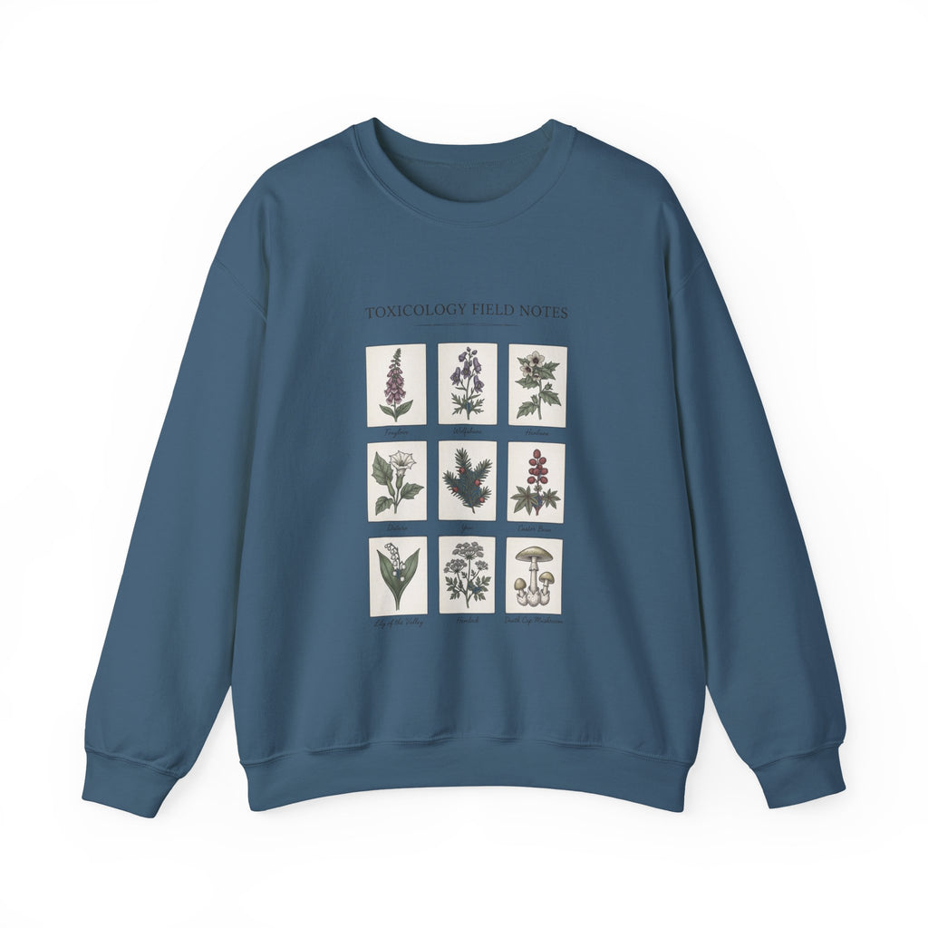 Toxicology Field Notes botanical print Sweatshirt | Gothic botanicals, vintage herbarium — view 2