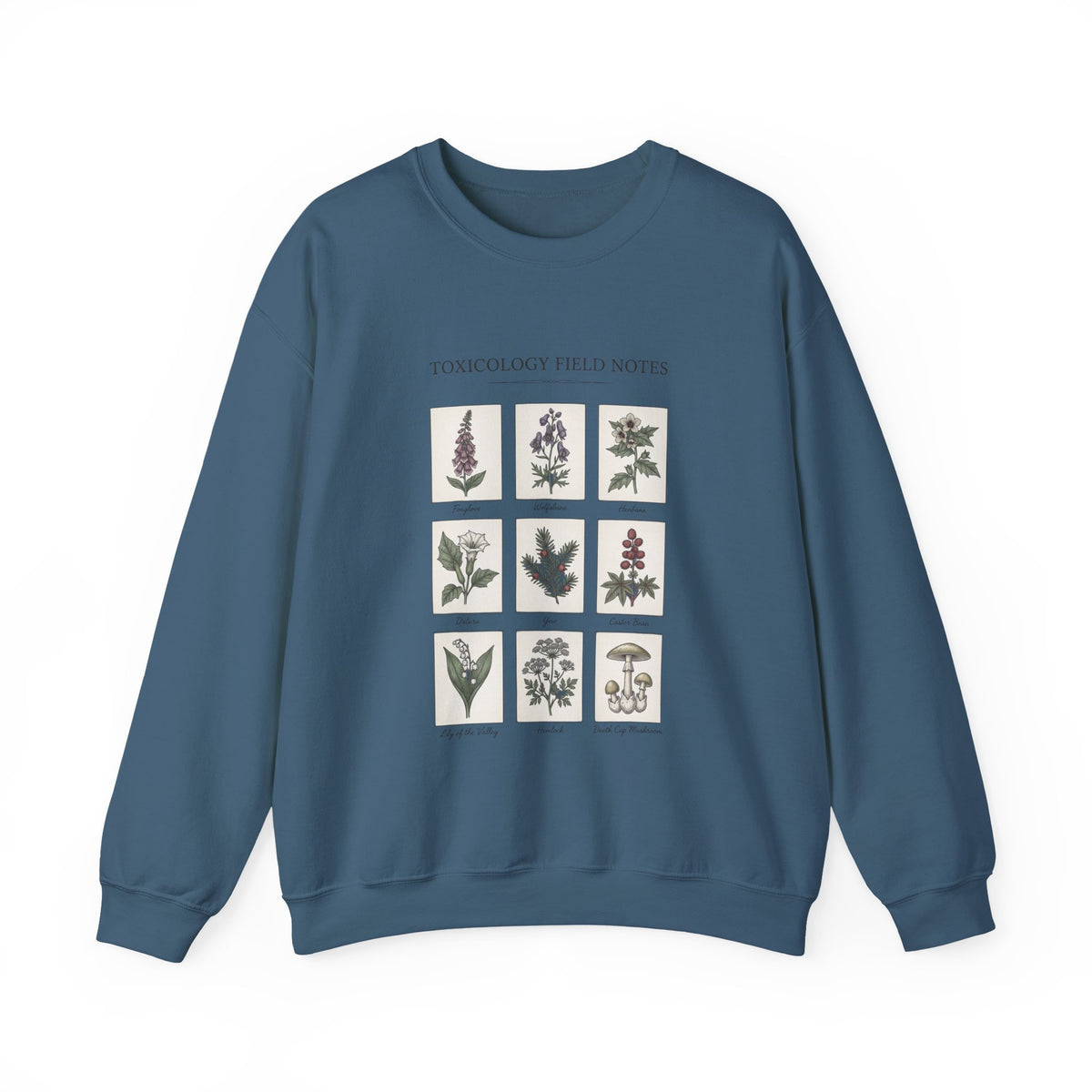 Toxicology Field Notes botanical print Sweatshirt | Gothic botanicals, vintage herbarium — view 2