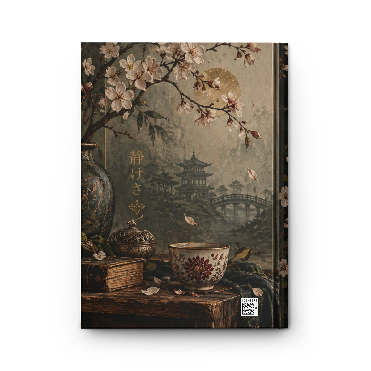 Vintage Tea Still Life Hardcover Journal — 'Quieter, Kinder, You' Matte Notebook — view 4