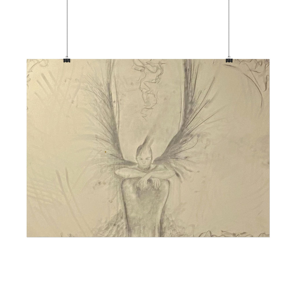 The Guardian — Original Charcoal Fine Art Print | Textured Watercolor Paper