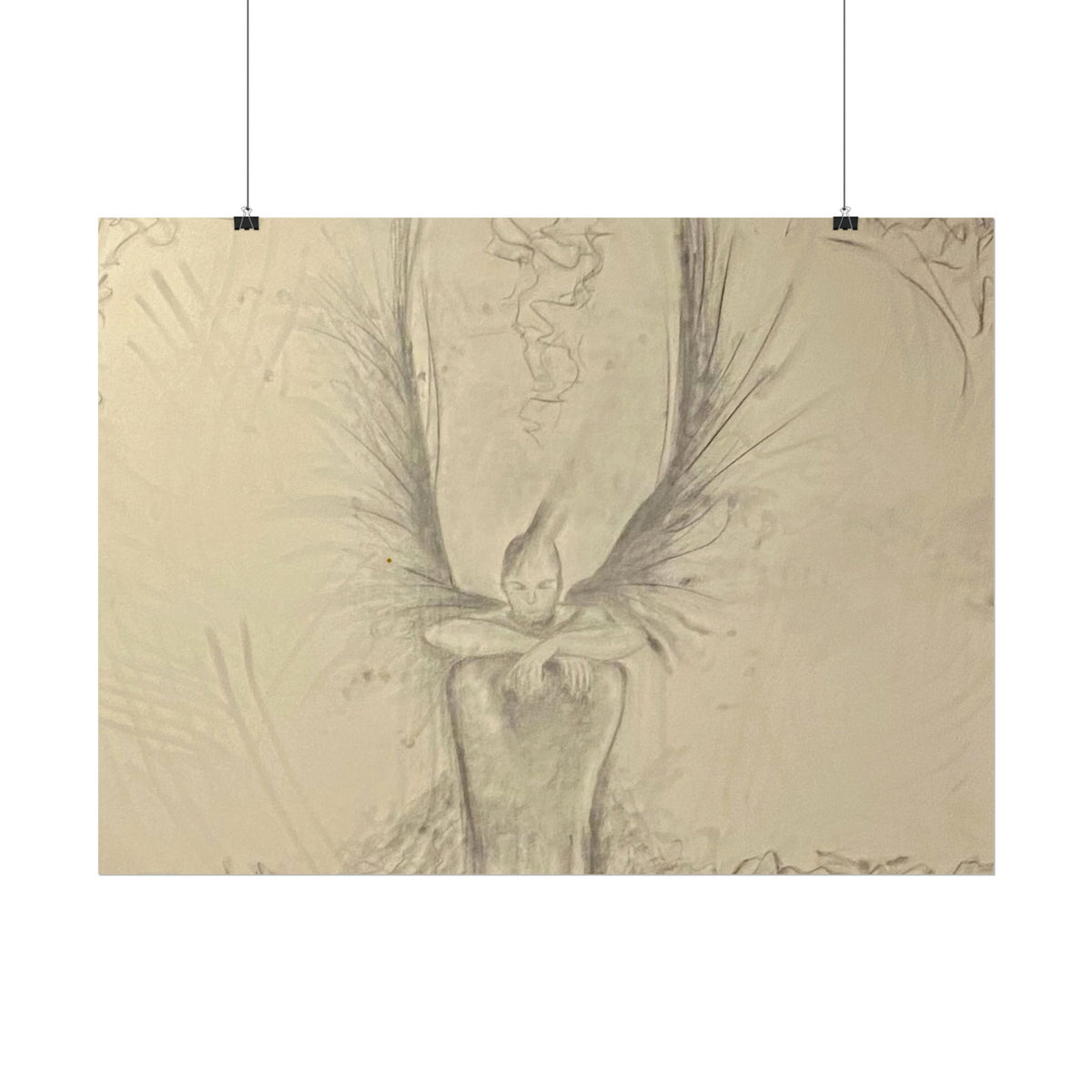 The Guardian — Original Charcoal Fine Art Print | Textured Watercolor Paper