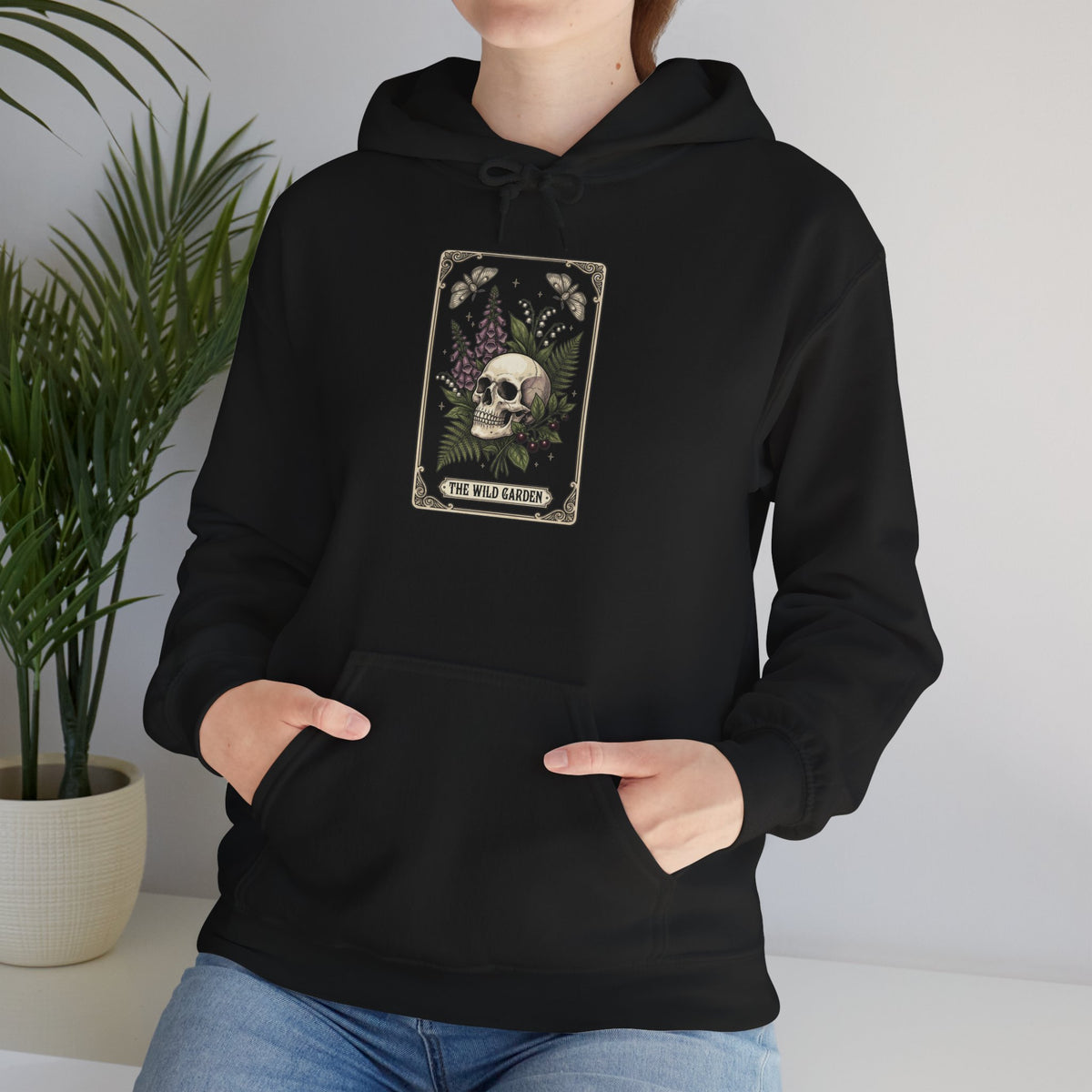 Skull & Fern Tarot Card Hoodie | Gothic Botanicals, Victorian Macabre — view 11
