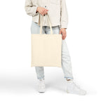 Vintage crane canvas tote with traditional tattoo-inspired bird and sun artwork — product view 14