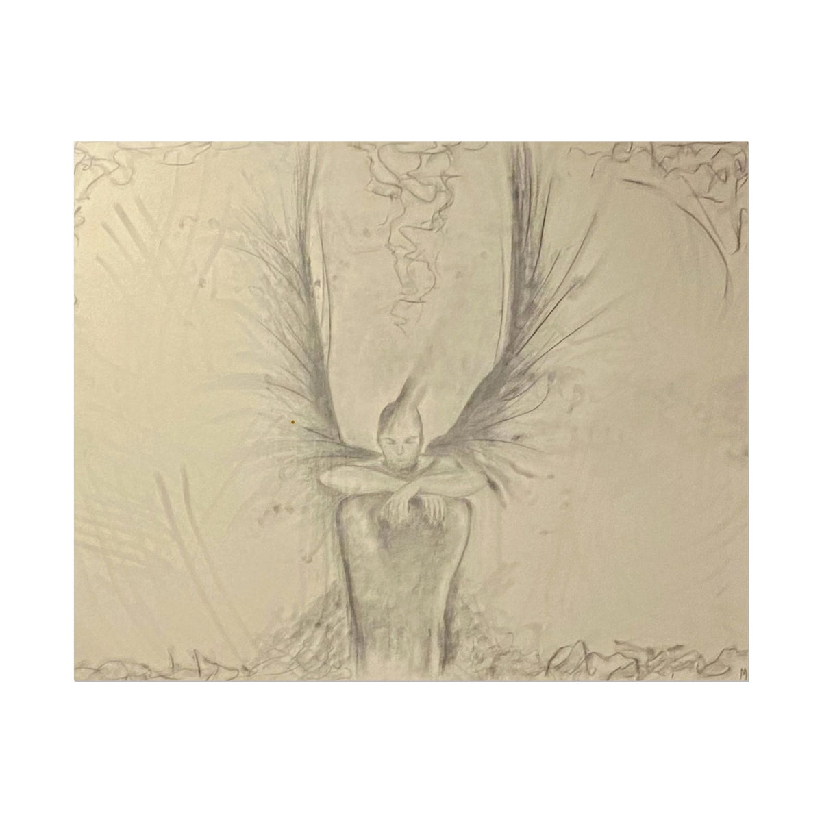 The Guardian — Original Charcoal Fine Art Print | Textured Watercolor Paper