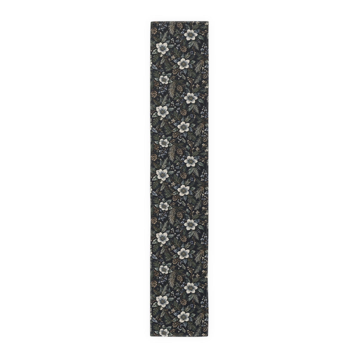 Midnight Winter Garden Cotton Twill Table Runner | The Winter House Collection