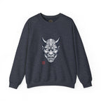 Oni Mask Illustration Crewneck Sweatshirt | Traditional Tattoo-Inspired, Bold Flash Art — view 11