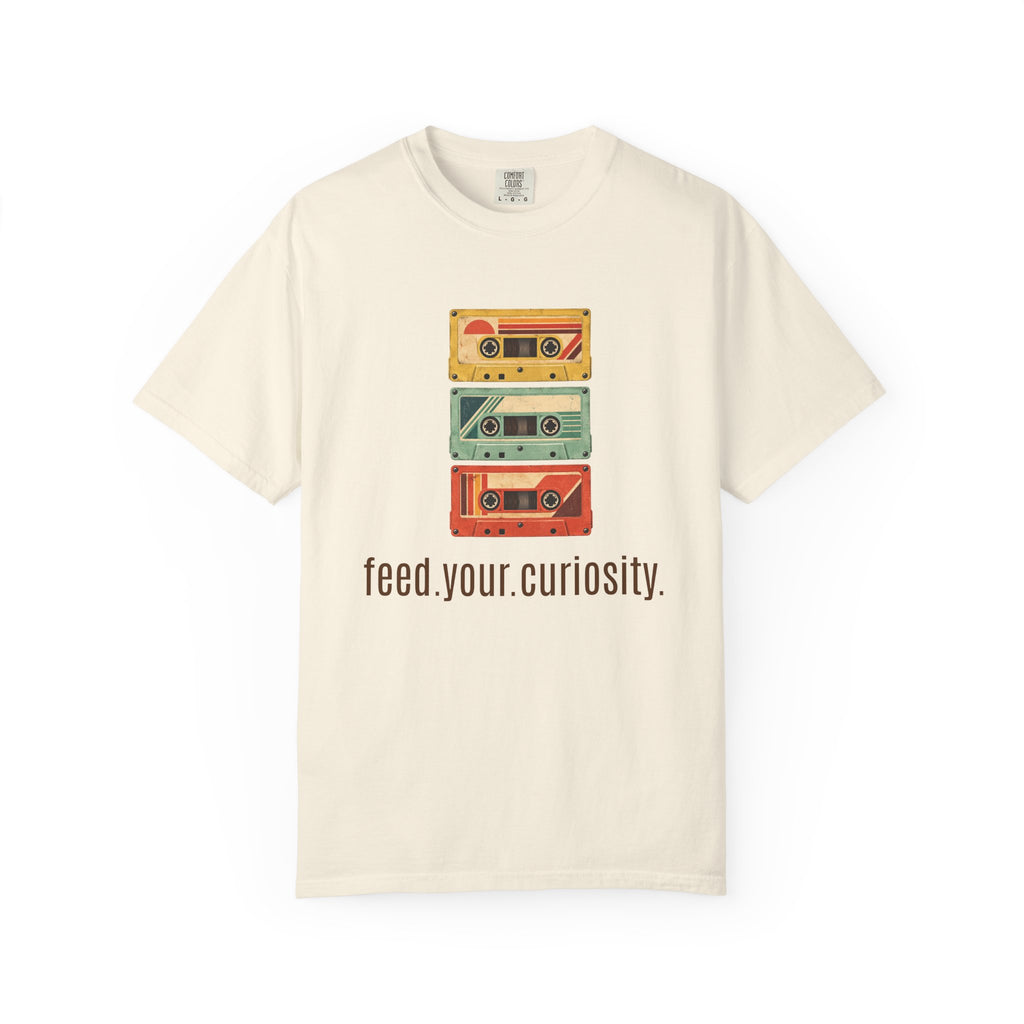 T-Shirt — Vintage Cassette Stack “feed.your.curiosity.” Retro Music Tee — view 15
