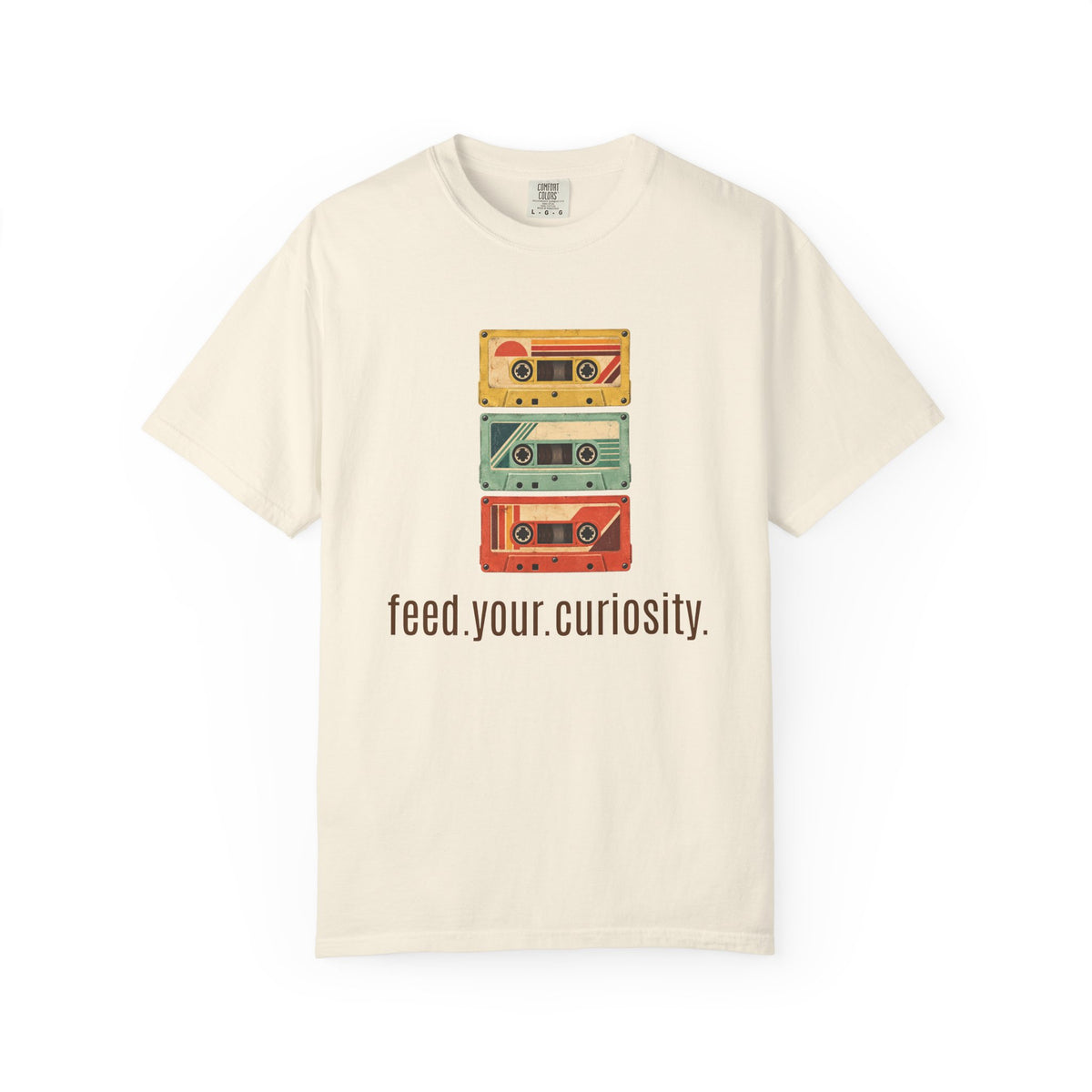 T-Shirt — Vintage Cassette Stack “feed.your.curiosity.” Retro Music Tee — view 15