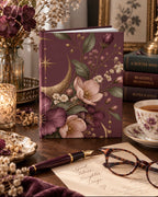 Moonlit Floral Hardcover Journal — Blush & Plum Floral Notebook — view 1