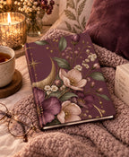 Moonlit Floral Hardcover Journal — Blush & Plum Floral Notebook — view 3