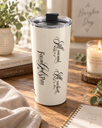 20oz Floral Cross Tumbler — Faith Scripture Travel Mug — view 2