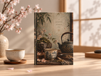 Vintage Tea Still Life Hardcover Journal — 'Quieter, Kinder, You' Matte Notebook — view 1