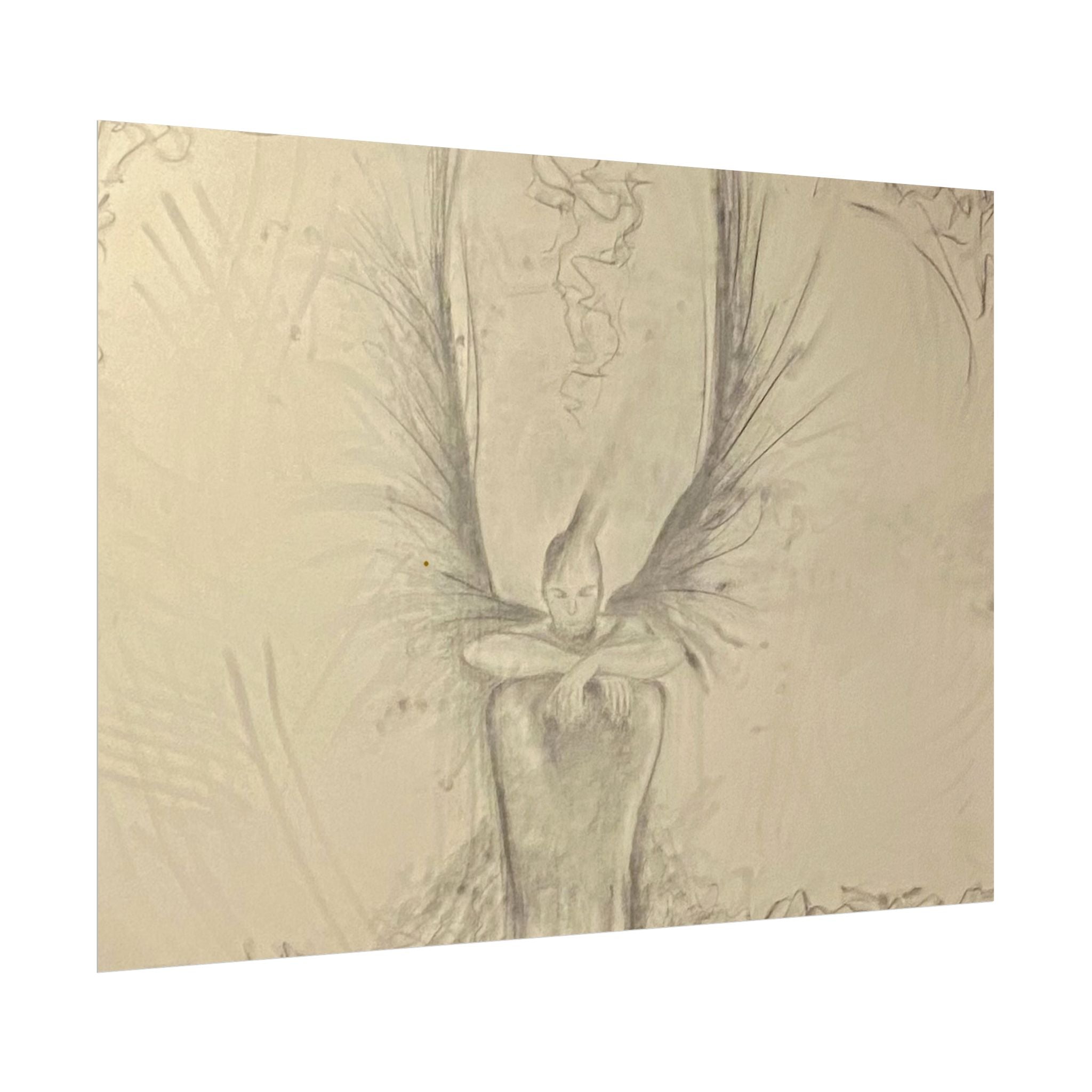 The Guardian — Original Charcoal Fine Art Print | Textured Watercolor Paper
