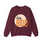 hey BOO Crewneck Sweatshirt — Cute Halloween Graphic Pullover — view 3