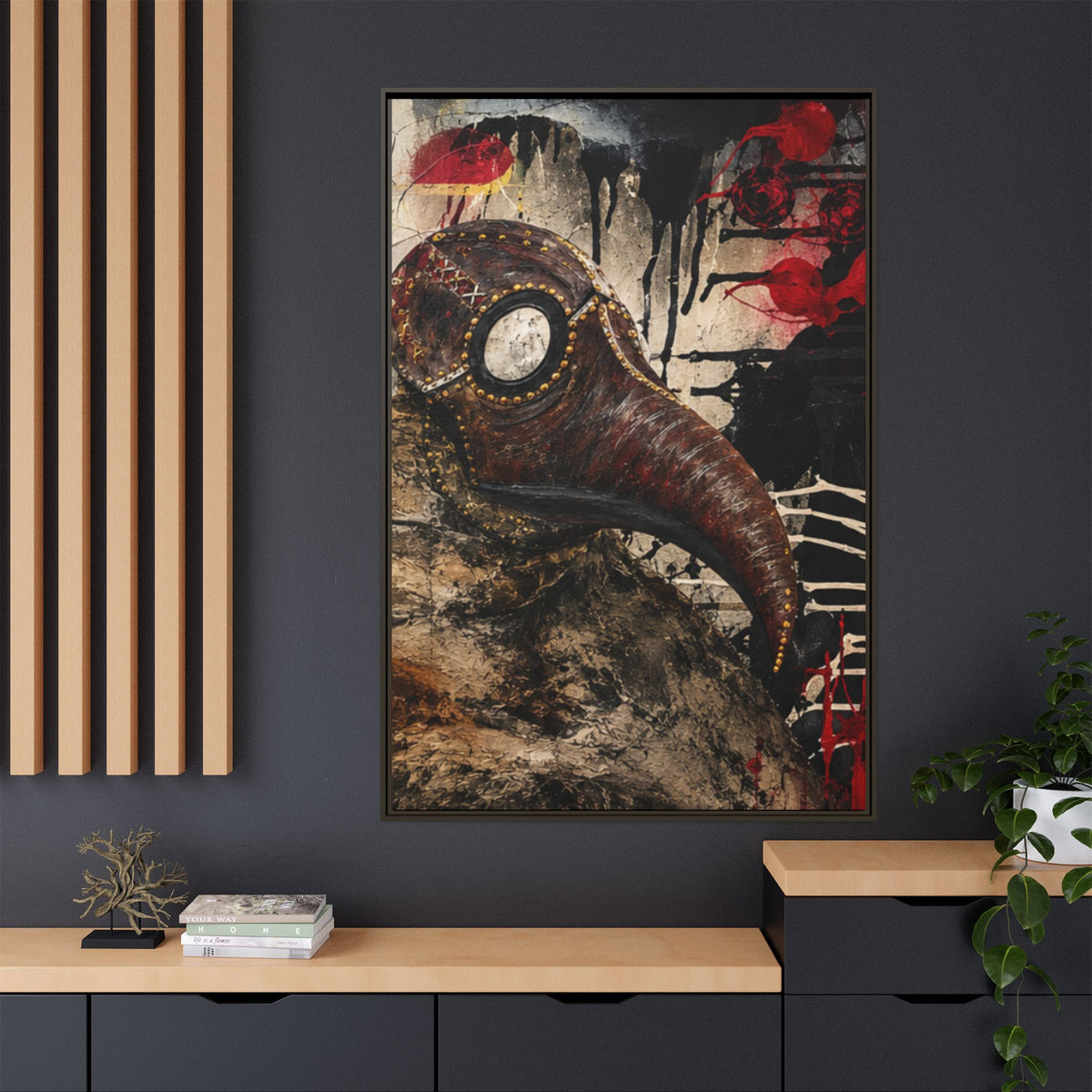 Odd Co. Beauty is Decay – Plague Doctor Framed Canvas | Gothic Dark Wall Art — view 19