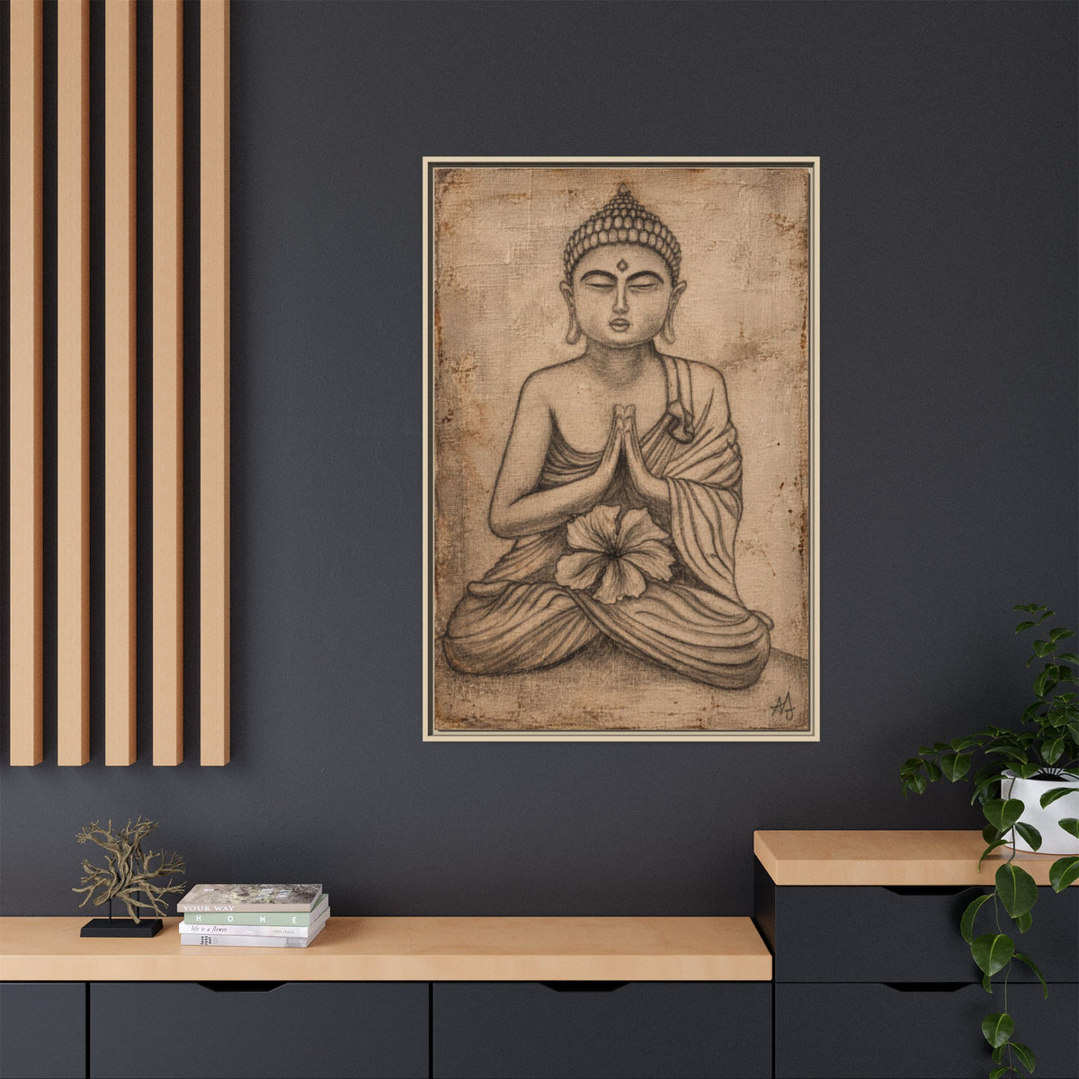 The Quiet Within — Framed Canvas Art | Original Pencil-on-Canvas Artwork by Abbey Johanna — view 40