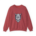 Oni Mask Illustration Crewneck Sweatshirt | Traditional Tattoo-Inspired, Bold Flash Art — view 17
