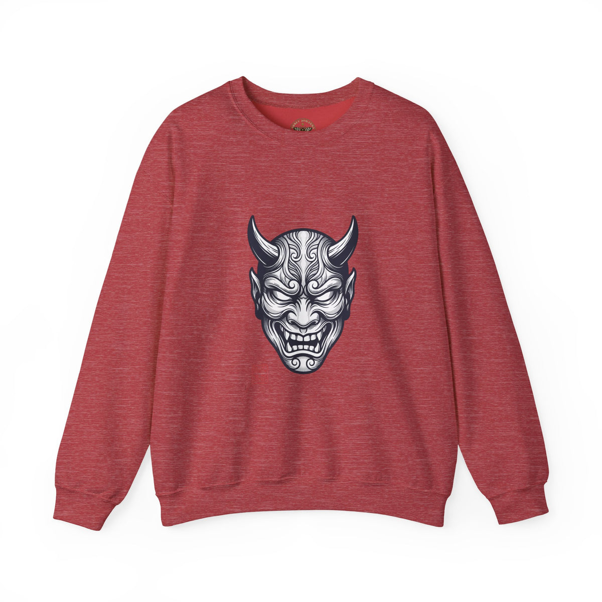 Oni Mask Illustration Crewneck Sweatshirt | Traditional Tattoo-Inspired, Bold Flash Art — view 17