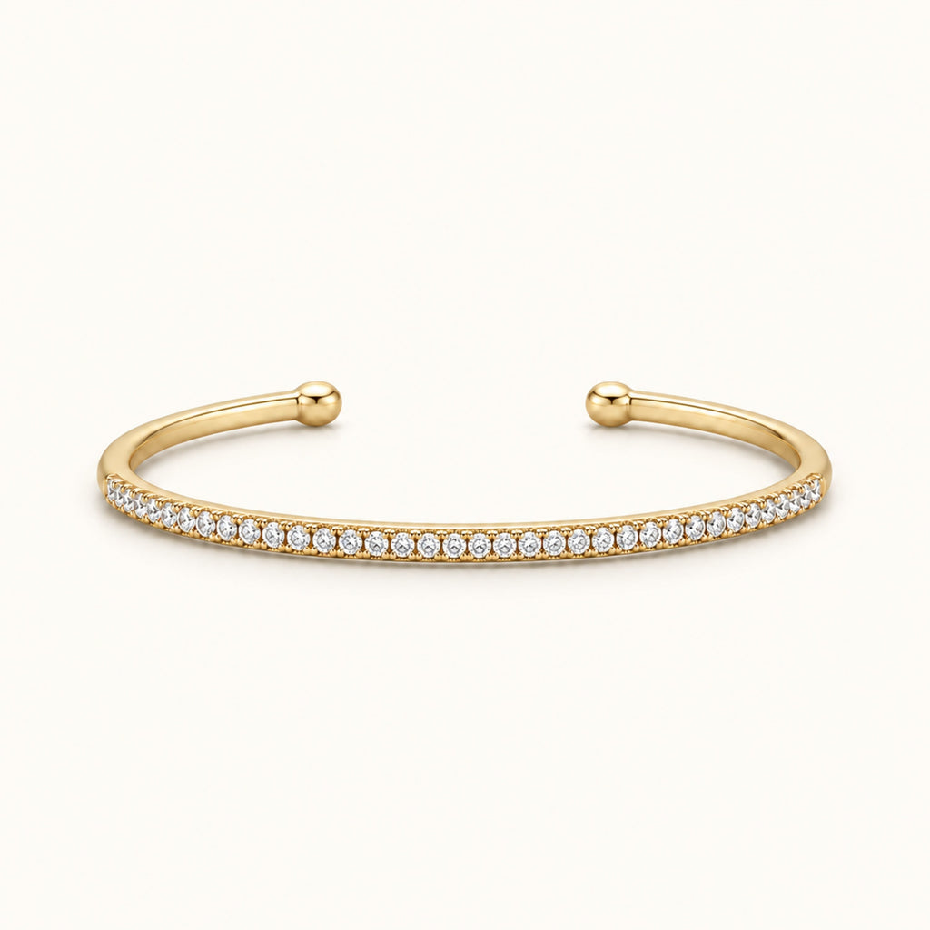 Gold Filled Thin Pave Cuff