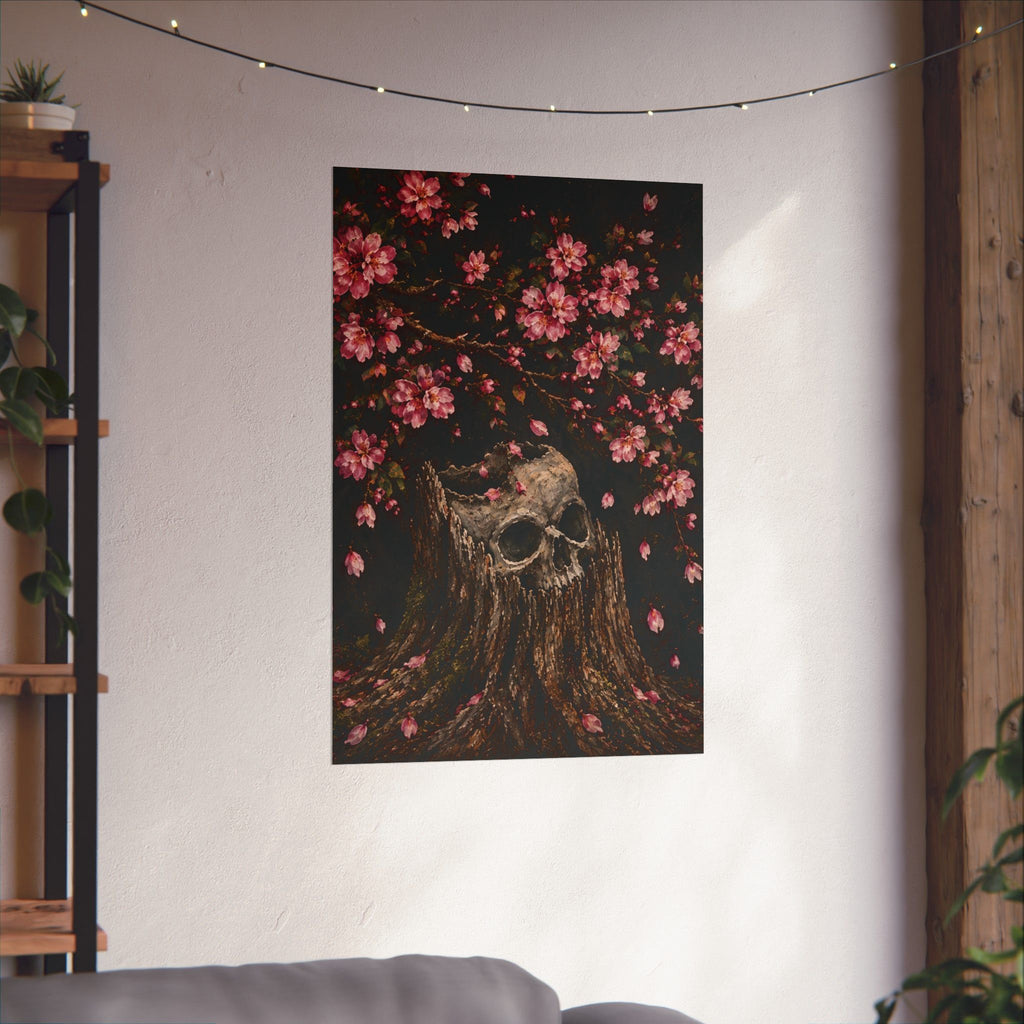 Night Garden No. 001 — Gothic Skull & Cherry Blossom Fine Art Print | Abbey Johanna — view 2