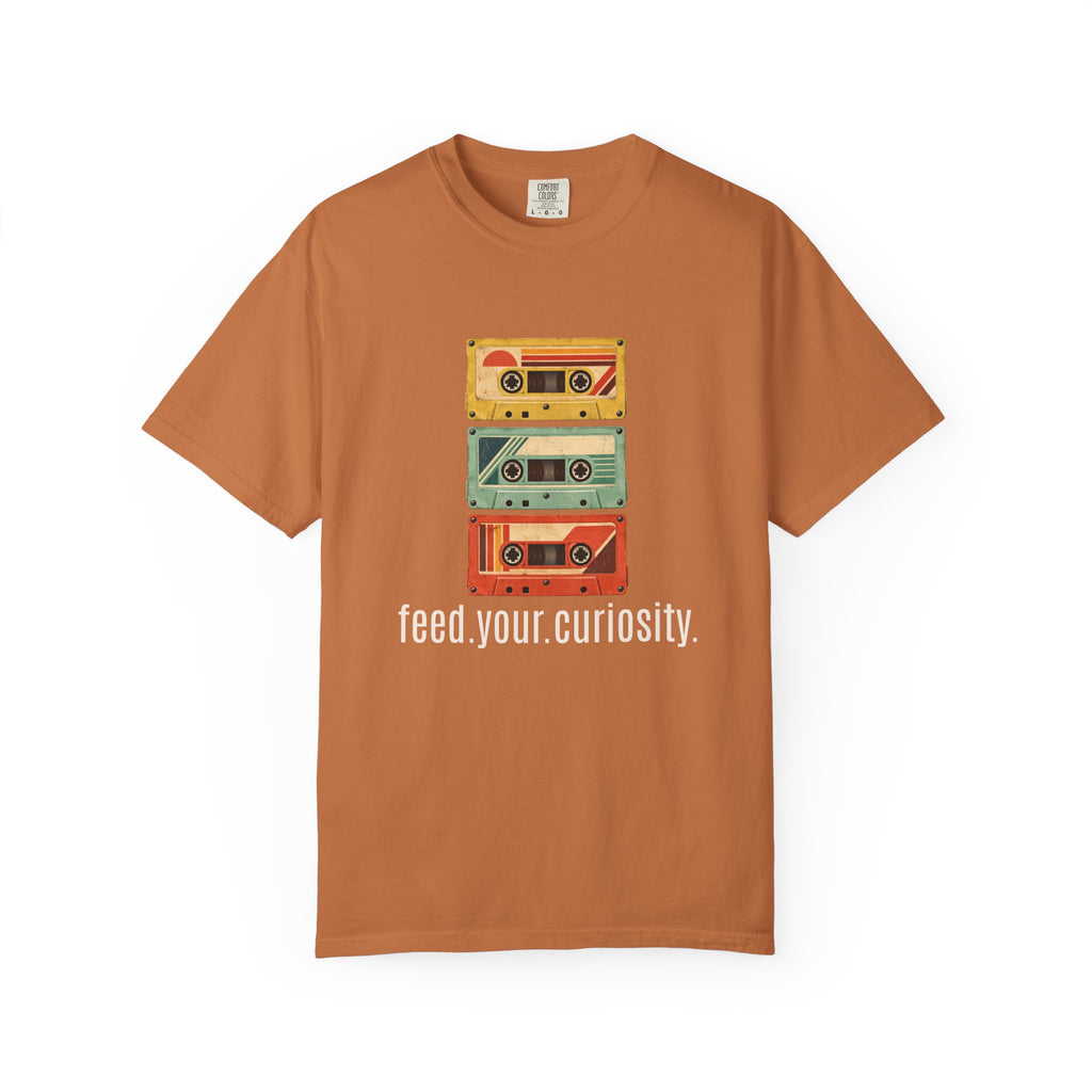 T-Shirt — Vintage Cassette Stack “feed.your.curiosity.” Retro Music Tee — view 25