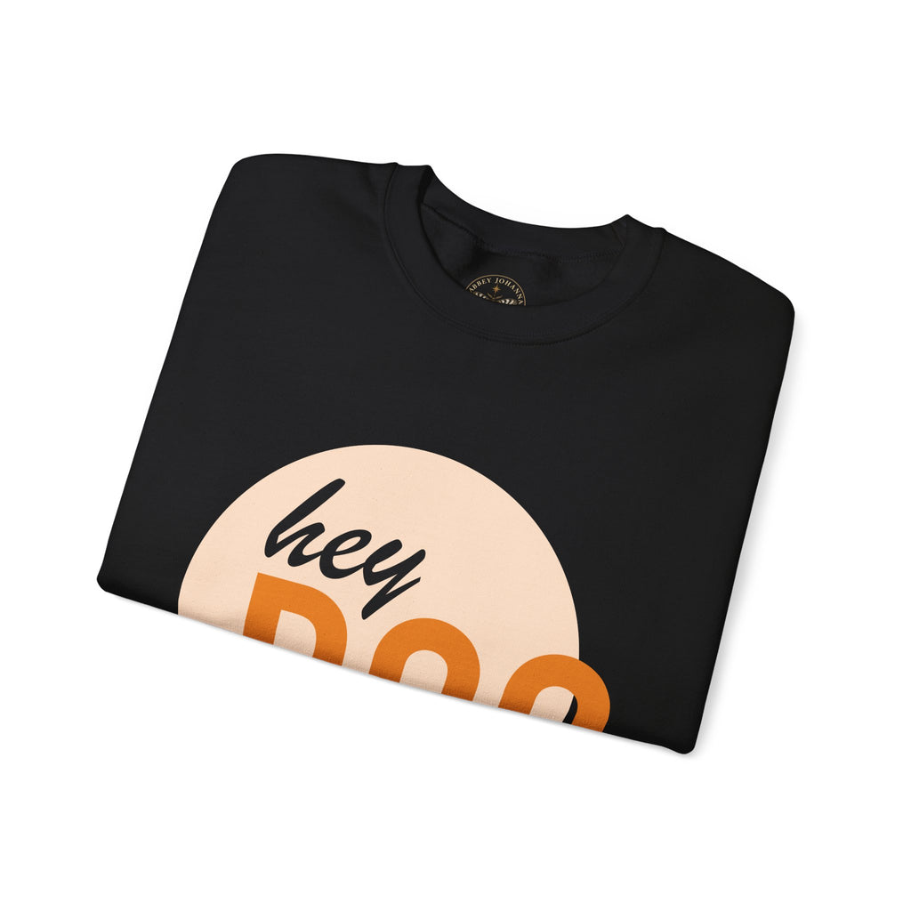 hey BOO Crewneck Sweatshirt — Cute Halloween Graphic Pullover — view 8
