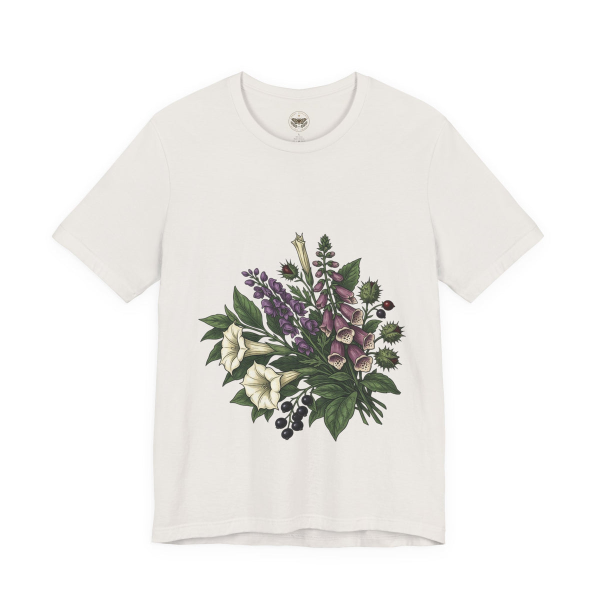 Gothic Botanical 'Look Don't Touch' Tee | Dark Floral Illustration