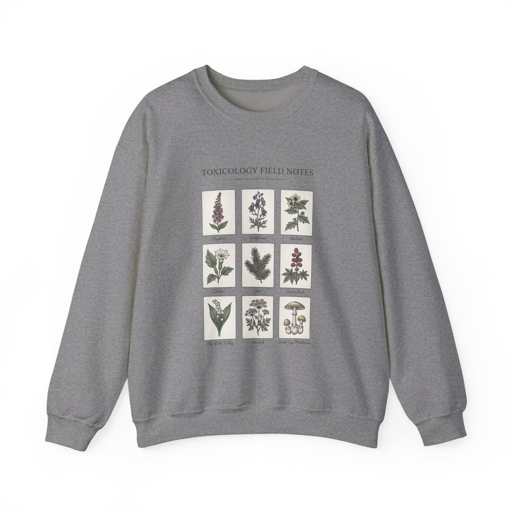 Toxicology Field Notes botanical print Sweatshirt | Gothic botanicals, vintage herbarium — view 4
