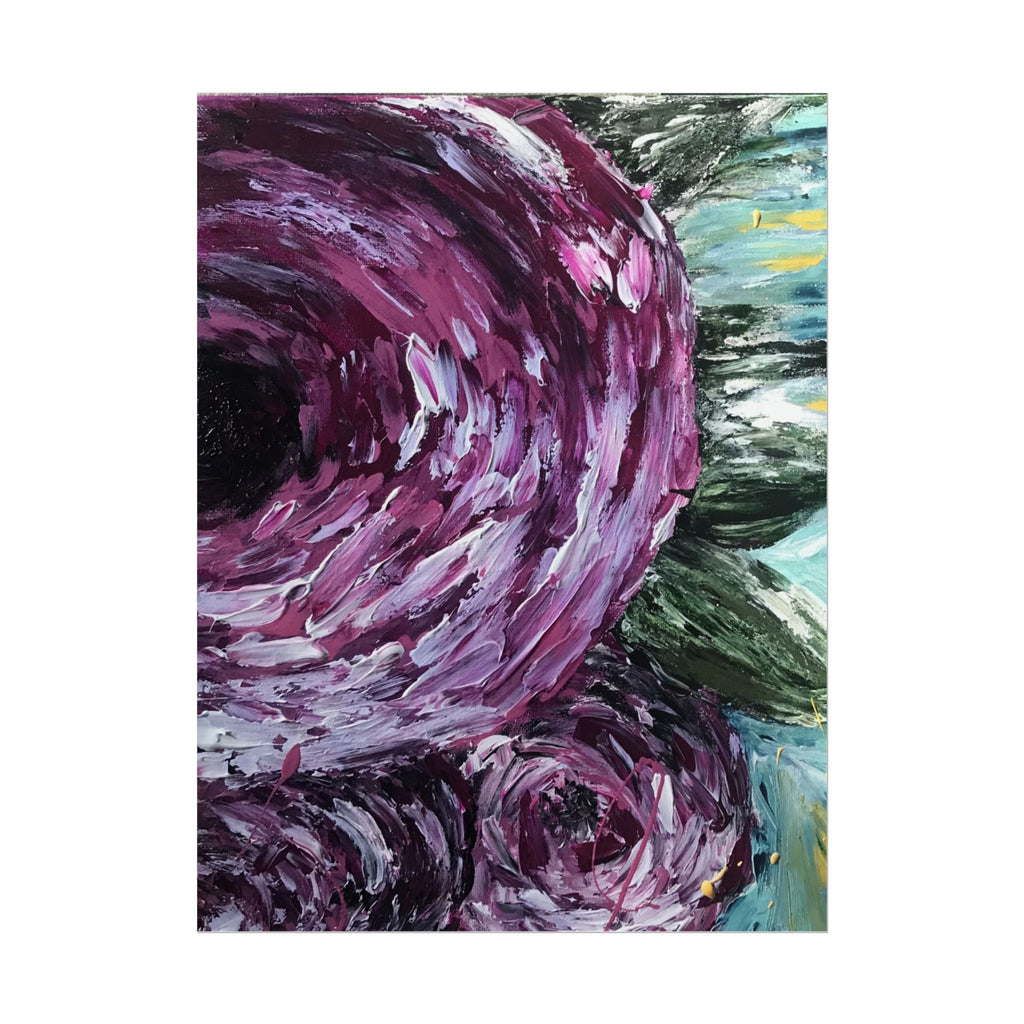 Rosie Posie – Purple Abstract Floral Wall Art Print | Moody Oil Painting Decor — view 13