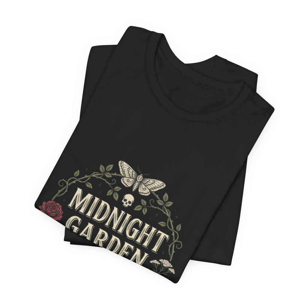 Midnight Garden Society Tee | Gothic Botanicals, Victorian Floral Crest — view 6