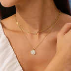 Pave Disc Necklace