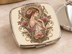Art Nouveau Botanical Lady Pocket Mirror — product image 2