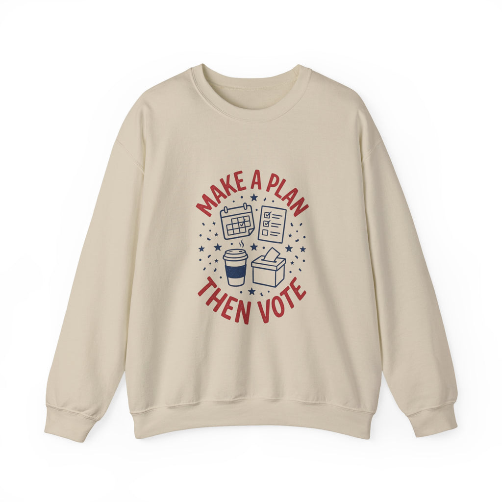 Make a Plan Then Vote Sweatshirt | Midterm Elections Voter Reminder — view 7