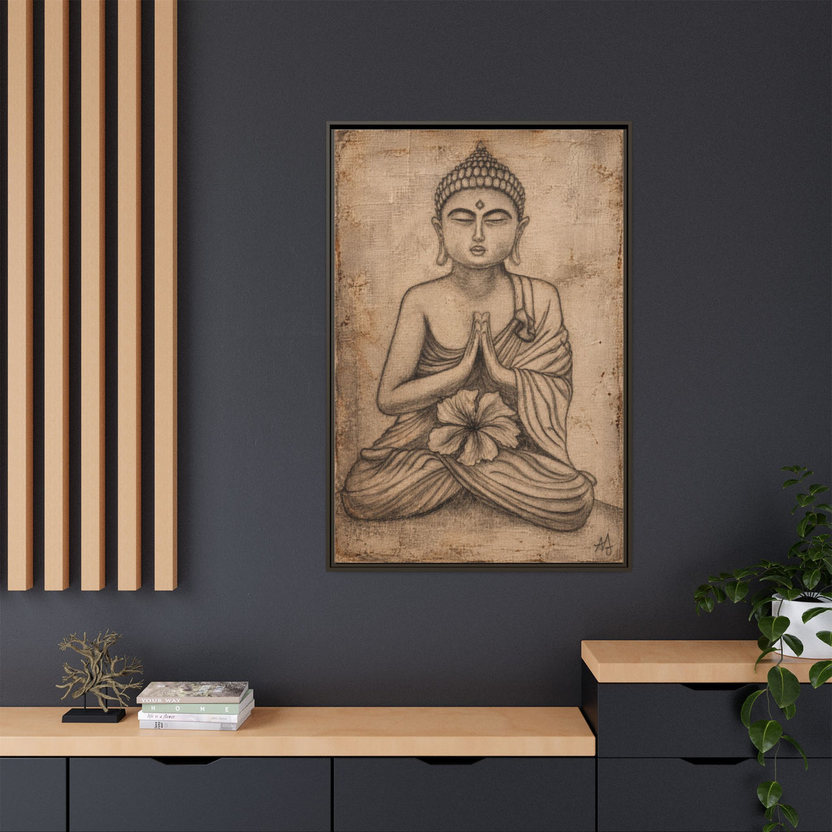 The Quiet Within — Framed Canvas Art | Original Pencil-on-Canvas Artwork by Abbey Johanna — view 11