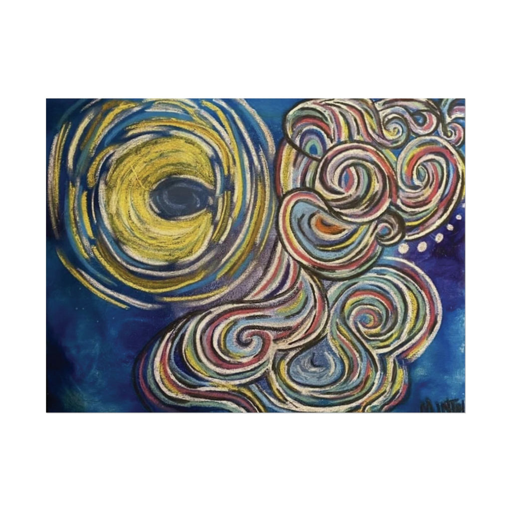 Abstract Moon Swirl Poster — Colorful Whirlwind Wall Art (Rolled Poster) — view 2