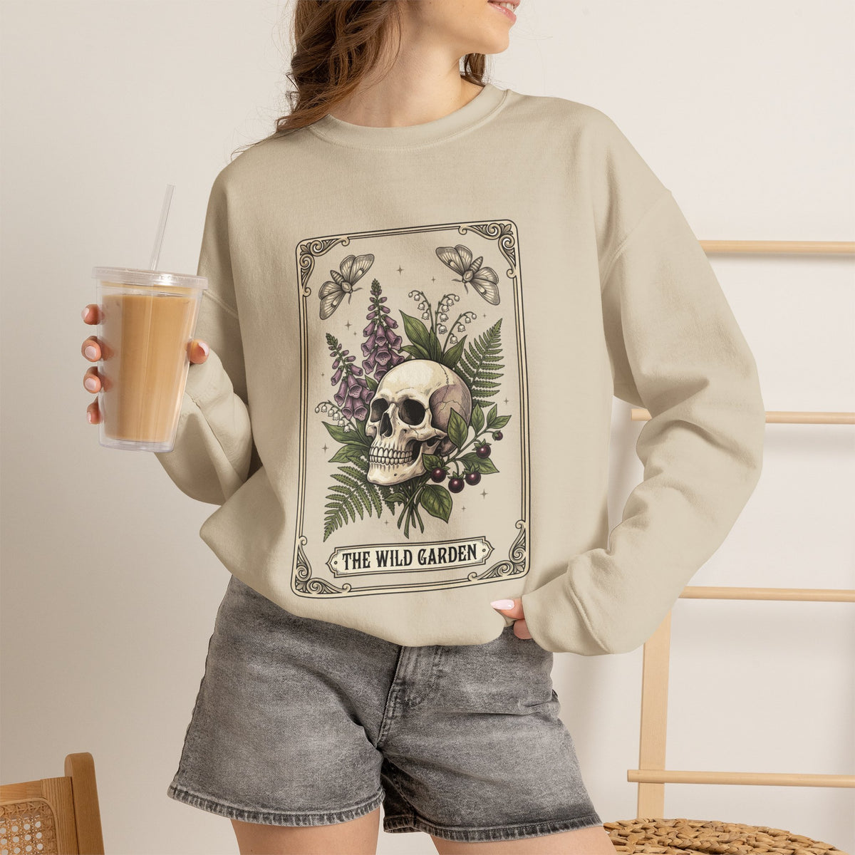 Skull & Fern Gothic Botanicals Sweatshirt | The Wild Garden crewneck — view 3