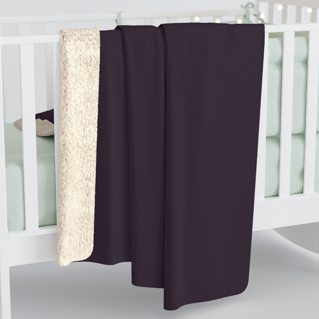 Black Plum Sherpa Fleece Blanket – product view 4