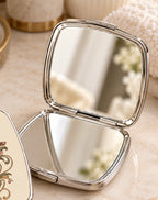 Vintage Romantic Compact Mirror — Art Nouveau Lady with Roses — product image 3