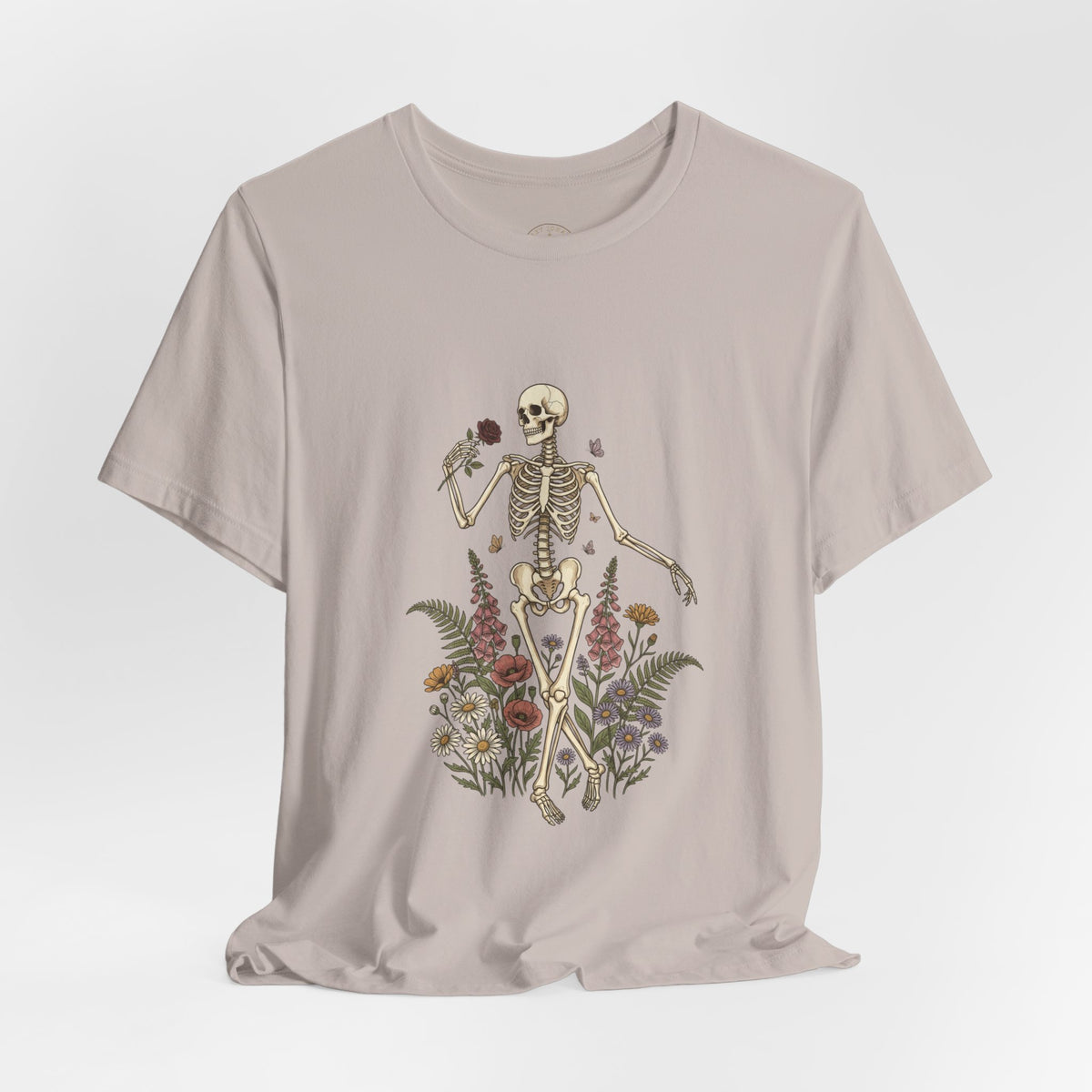 Skeleton with Wildflowers Tee | Gothic Botanicals, Victorian Floral — view 11